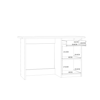 Psací stůl WINDRON, dub pískový/bílá, 5 let záruka
