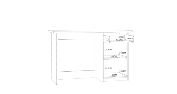 Psací stůl WINDRON, dub pískový/bílá, 5 let záruka