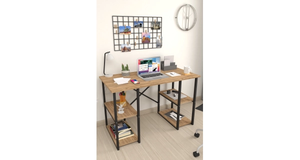 Psací stůl YUSE, černá/borovice