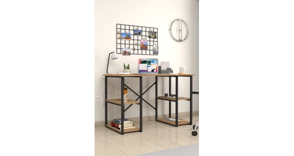 Psací stůl YUSE, černá/borovice