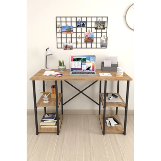 Psací stůl YUSE, černá/borovice