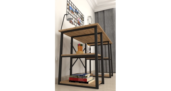 Psací stůl YUSE, černá/borovice