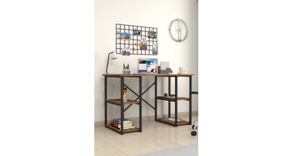 Psací stůl YUSE, černá/ořech