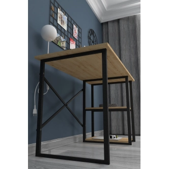 Psací stůl ZANPON, černá/dub safírový