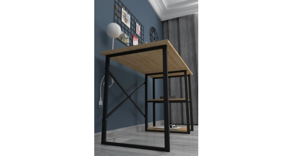 Psací stůl ZANPON, černá/dub safírový