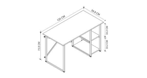 Psací stůl ZANPON, černá/dub safírový