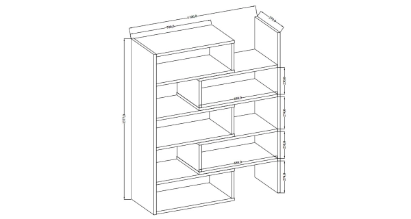 RANGER rozkládací regál, bílá