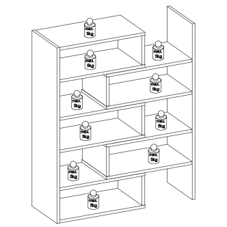 RANGER rozkládací regál, dub sonoma