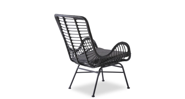 Ratanové křeslo GIRARD 2, černá/šedá