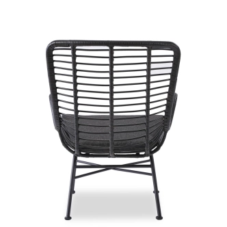 Ratanové křeslo GIRARD 2, černá/šedá