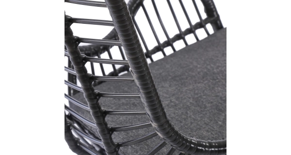 Ratanové křeslo GIRARD 2, černá/šedá