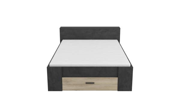 RAWAL postel 140 x 190 cm, dub kronberg/asfalt