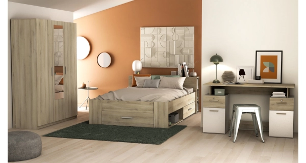 RAWAL postel 140 x 190 cm, dub kronberg