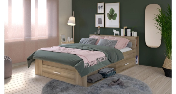 RAWAL postel 140 x 190 cm, dub kronberg