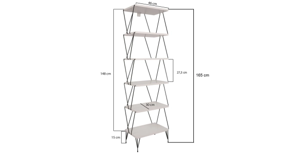 Regál ALAZIA, bílá