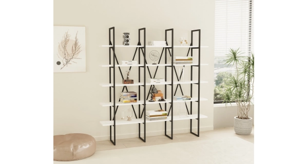 Regál ALGARVE, černá/bílá