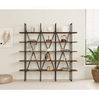 Regál ALGARVE, vlašský ořech/černá