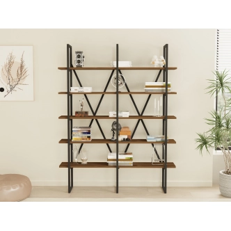 Regál AMINE, vlašský ořech/černá