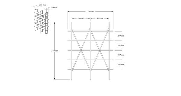 Regál AMINE, vlašský ořech/černá