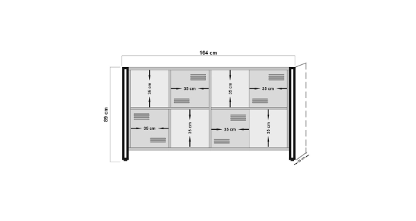 Regál ANSWER s dvířky, atlantská borovice/černá
