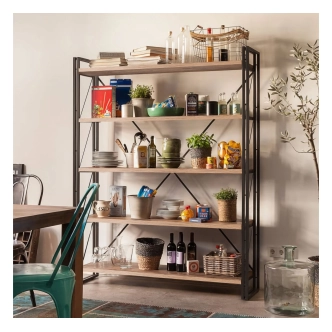 Regál ANSWER s policemi, atlantská borovice/černá