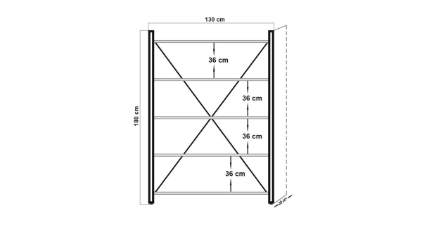 Regál ANSWER s policemi, atlantská borovice/černá