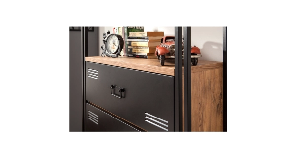 Regál ANSWER se zásuvkami, atlantská borovice/černá