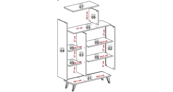 Regál ASTRID, bílá