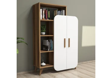 Regál ASTRID, vlašský ořech/bílá