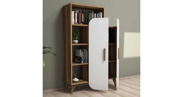 Regál ASTRID, vlašský ořech/bílá