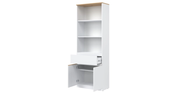 Regál BORROMEO, bílá/dub evoke