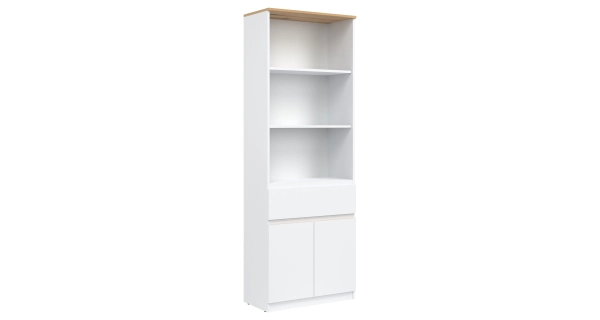 Regál BORROMEO, bílá/dub evoke