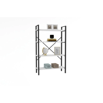 Regál BRAUNI, bílá/černá