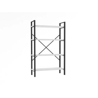 Regál BRAUNI, bílá/černá