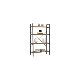 Regál BRAUNI, vlašský ořech/černá