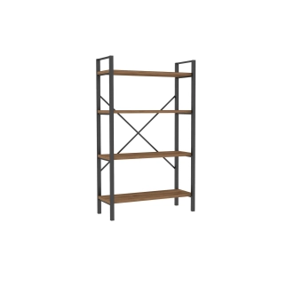 Regál BRAUNI, vlašský ořech/černá