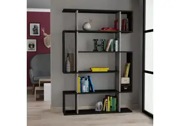 Regál BRIANA, antracit/světle hnědá