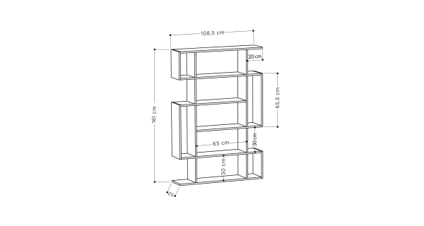 Regál BRIANA, dub sonoma/antracit