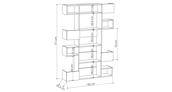 Regál BUBU, bílá/dub
