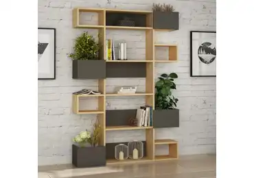 Regál BUBU, dub/antracit