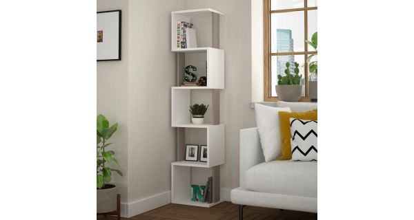 Regál CAPRI, bílá/mocca