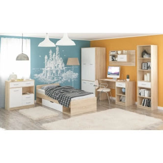 Regál CHACALTAYA, dub sonoma/bílý mat