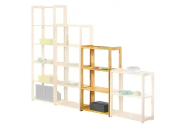 Regál CHARBON - 4 police, masiv borovice