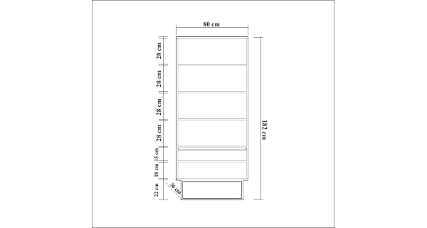 Regál CINTHIA, vlašský ořech/černá
