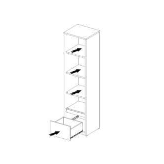 Regál CORIXA 1S, borovice andersen/congo