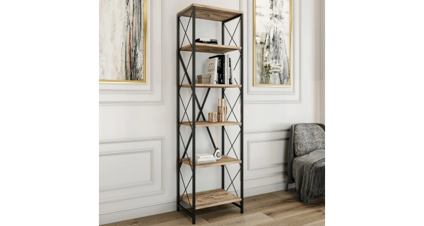 Regál CYNTHIE, atlantská borovice/černá