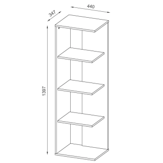 Regál DANETA, šedá/dekor dřeva DOPRODEJ