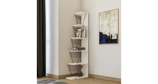 Regál DARA, bílá/černá