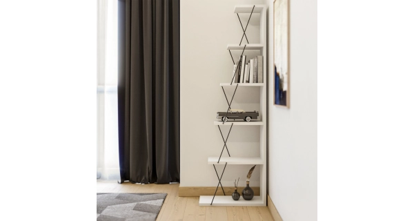 Regál DARA, bílá/černá