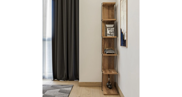 Regál DARA, borovice/černá